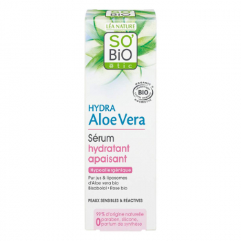 SO’BIO ETIC Hydra Aloe Vera Sérum hydratant apaisant au pur jus d’Aloe vera Bio